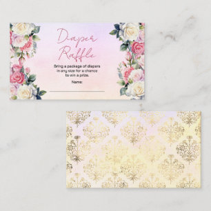 Roses Baby in Bloom Floral Diaper Raffle Enclosure Card