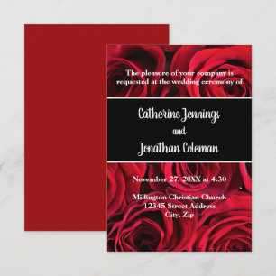 Roses Background - 3x5 Wedding Invitation