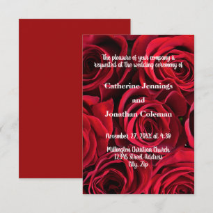 Roses Background - 3x5 Wedding Invitation