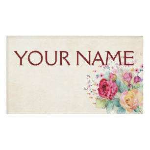 Roses background - Customise your own Name Tag