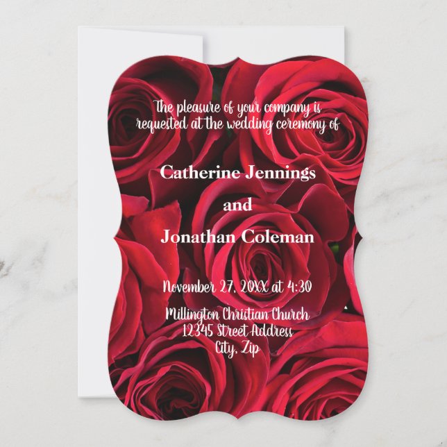Roses Background - Wedding Invitation (Front)