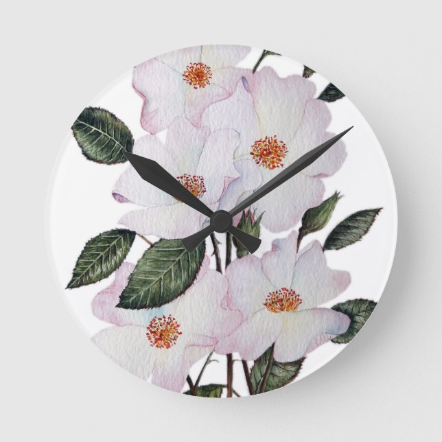Roses 'Ballerina' Floral Art Round Clock (Front)