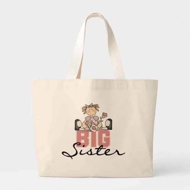 Roses Big Sister Tshirts and Gifts Large Tote Bag (Front)