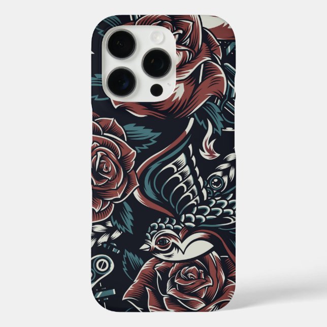  Roses & Birds iPhone Case (Back)