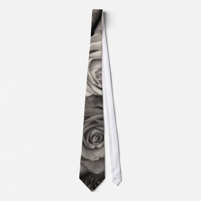 ROSES, Black and White Photo Tie (Front)