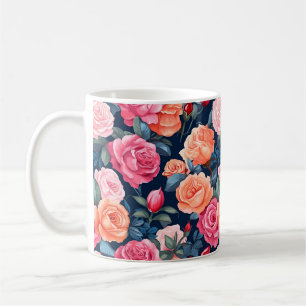 Roses Blooming Flowers Pattern-80037  Coffee Mug