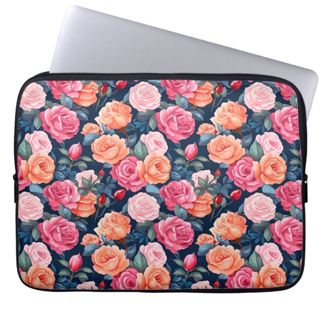 Roses Blooming Flowers Pattern-80037 Laptop Sleeve (Front)