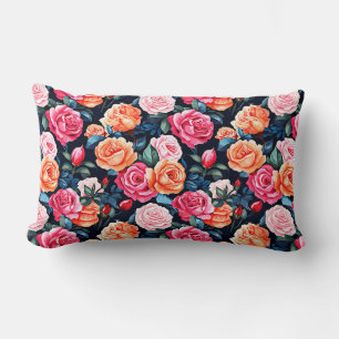 Roses Blooming Flowers Pattern-80037 Lumbar Cushion