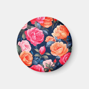 Roses Blooming Flowers Pattern-80037 Magnet