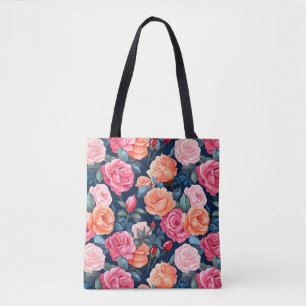Roses Blooming Flowers Pattern-80037 Tote Bag