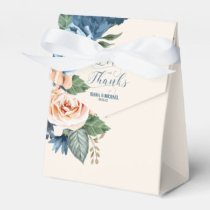 Roses Blue/Peach Love and Thanks ID584 Favour Box