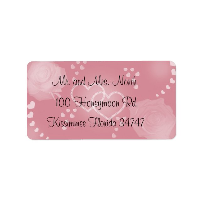 Roses Blush Pink  Address Label (Front)
