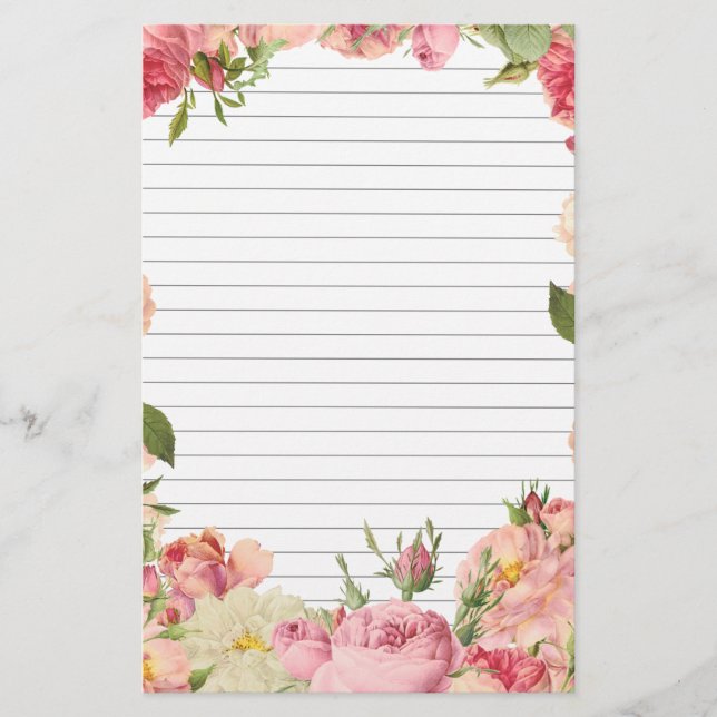 Roses Border Lined Paper (Front)