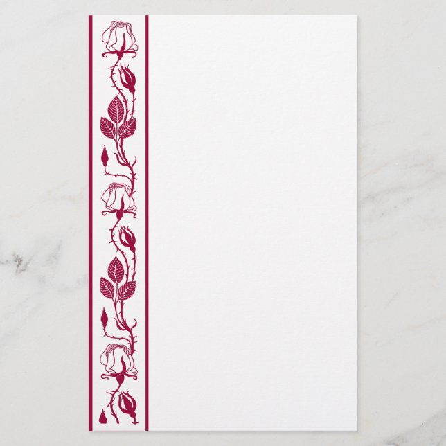 Roses Border Stationery (Front)