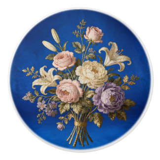 Roses Bouquet Antique Style   Ceramic Knob