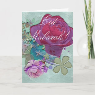 Roses bouquet Eid Mubarak Holiday Card