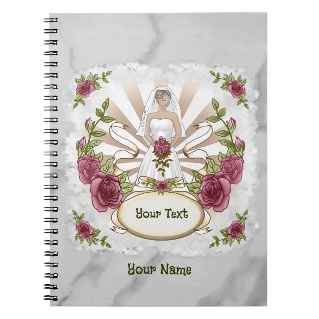 Roses Bride custom Wedding notebook (Front)