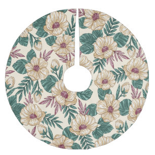 Roses Brushed Polyester Tree Skirt