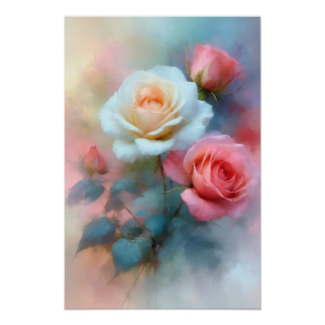 Roses Buquet Glossy Poster (Front)