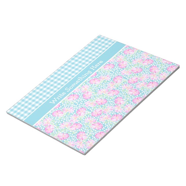 Roses, Butterflies, Gingham Notepad or Jotter (Angled)