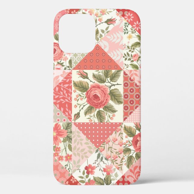 Roses Butterflies Seamless Patchwork Case-Mate iPhone Case (Back)