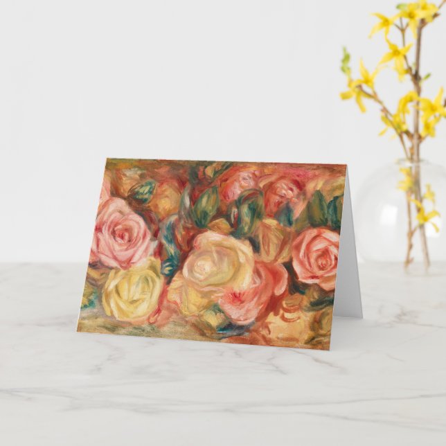 Roses by  Auguste Renoir Card (Yellow Flower)