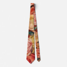 Roses by Pierre-Auguste Renoir Neck Tie