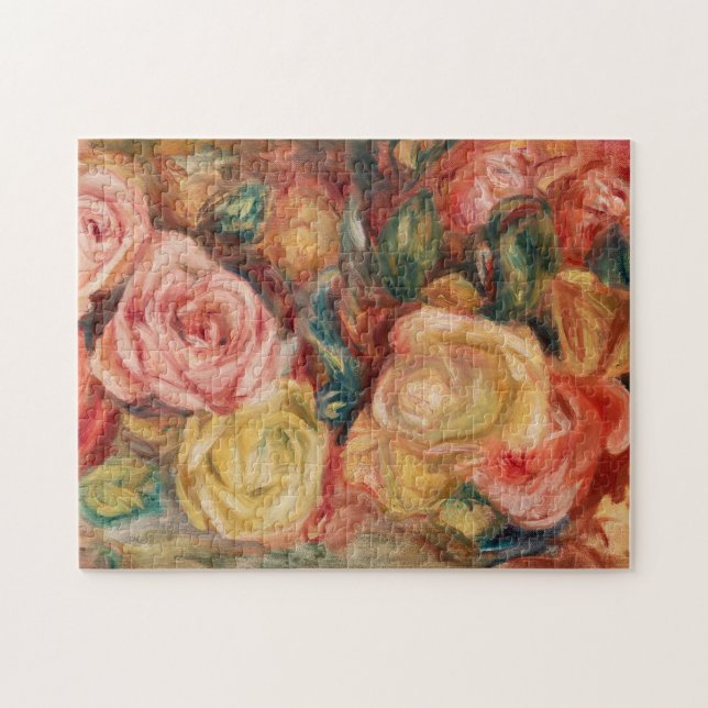 Roses by Renoir Impressionist Painting Jigsaw Puzzle (Horizontal)