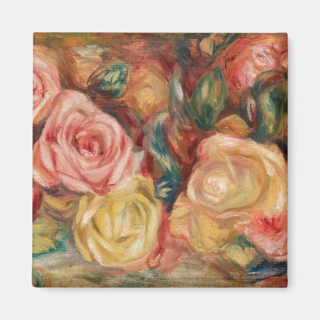 Roses by Renoir Impressionist Painting Magnet (Front)