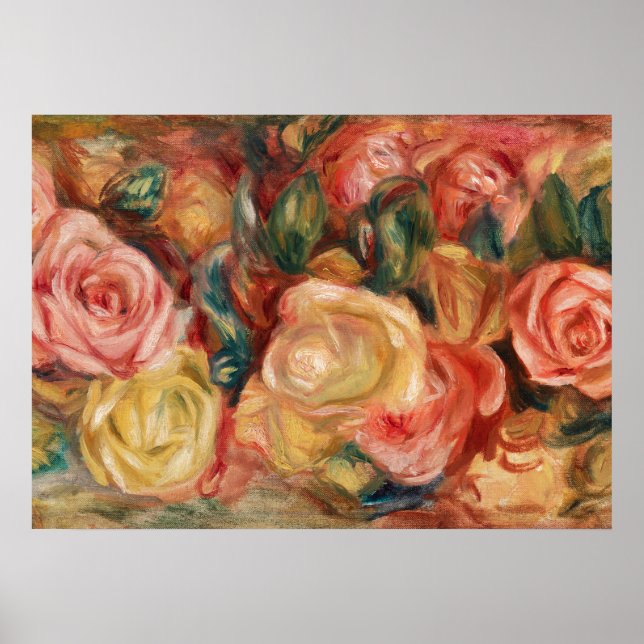 Roses by Renoir Impressionist Painting Poster (Front)