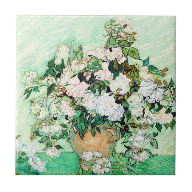 Roses by Vincent van Gogh Ceramic Tile (Front)