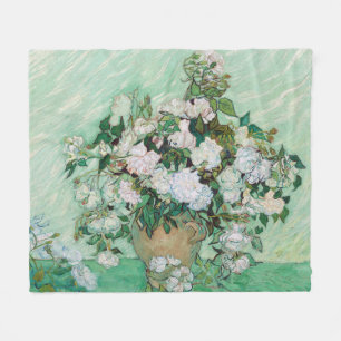 Roses by Vincent van Gogh Fleece Blanket
