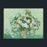 Roses by Vincent van Gogh Postcard<br><div class="desc">This beautiful vintage print is of the 1890 oil on canvas painting "Roses" by famous Dutch artist Vincent van Gogh. The original work is at the National Gallery of Art,  Washington,  D.C.</div>