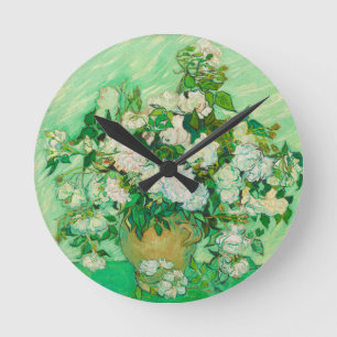 Roses by Vincent van Gogh Round Wall Clock
