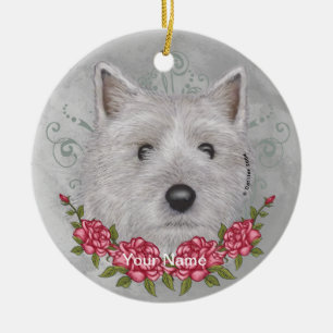 Roses Cairn Terrier Ornament