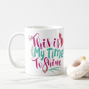 Roses calligraphy coffee mug