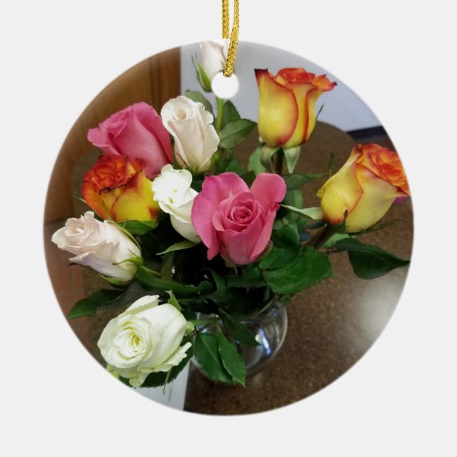 Roses Ceramic Ornament (Front)