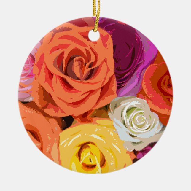 Roses Ceramic Ornament (Front)