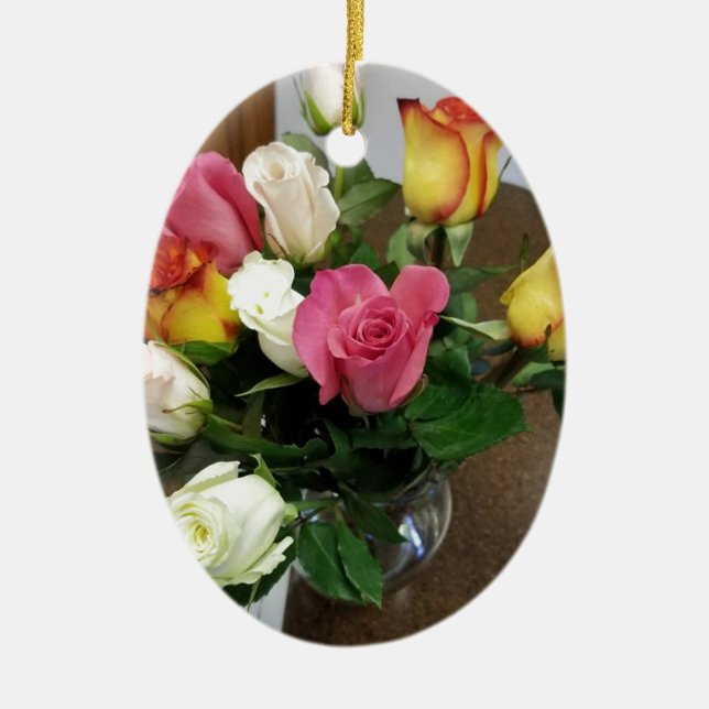 Roses Ceramic Ornament (Front)