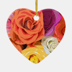 Roses Ceramic Tree Decoration