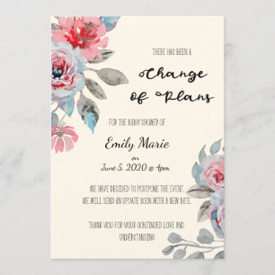Roses Change of Plans Baby Shower Card
