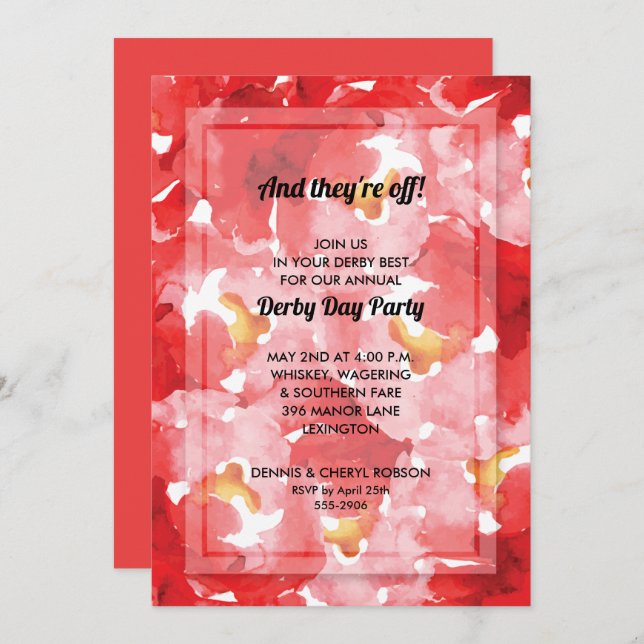 Roses Collage Derby Day Party Invitations (Front/Back)