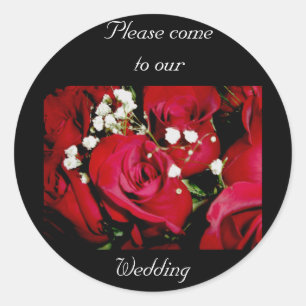 Roses Come to Our Wedding Stickers