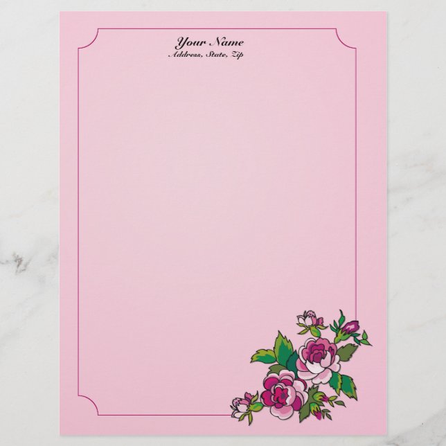 Roses Custom Letterhead (Front)