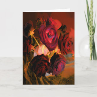 "Roses" Digitally Altered Sill Life of Flowers Card