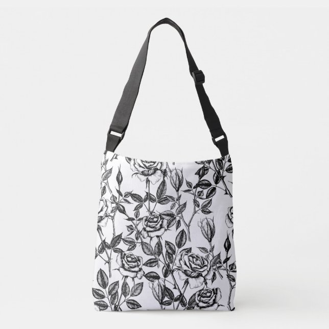 Roses drawing crossbody bag (Front)