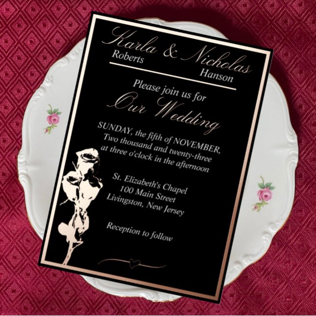Roses, Elegant Black Wedding, Rose Gold (Creator Uploaded)