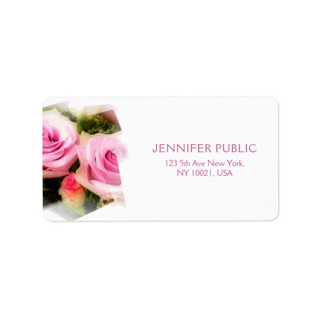 Roses Elegant Design Floral Art Flowers Address Label (Front)