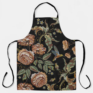 Roses Embroidery, Renaissance Style. Apron