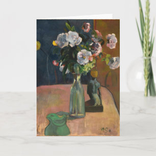 Roses et Statuette Paul Gauguin Card